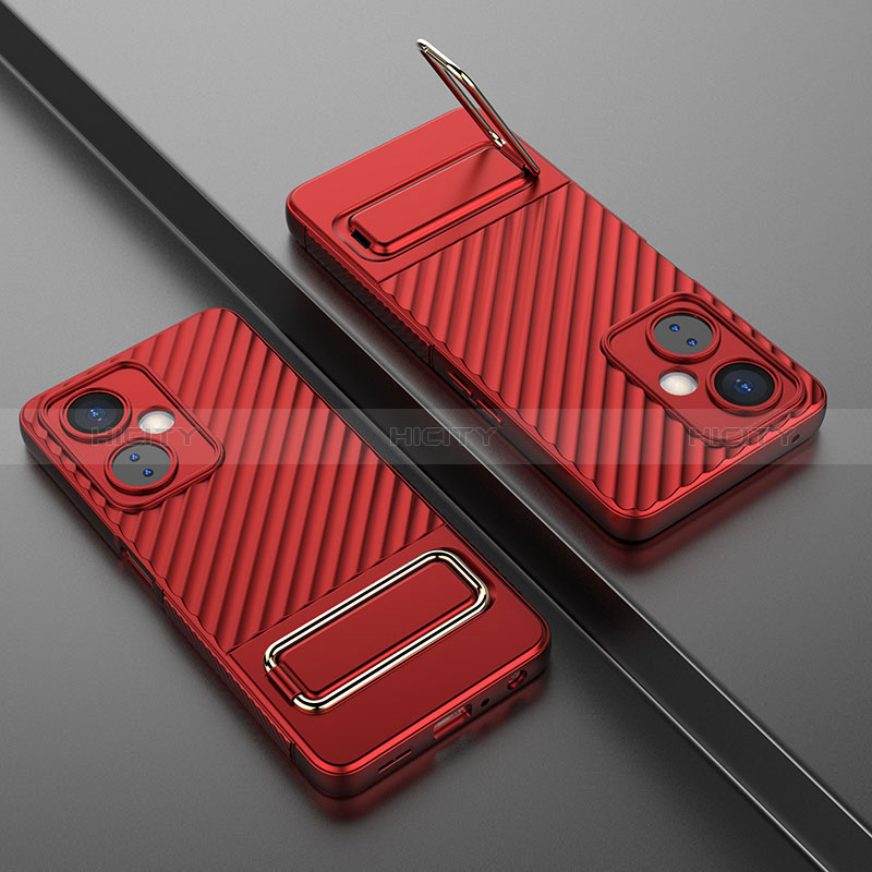 Coque Ultra Fine Silicone Souple Housse Etui avec Support KC3 pour OnePlus Nord CE 3 Lite 5G Rouge Plus