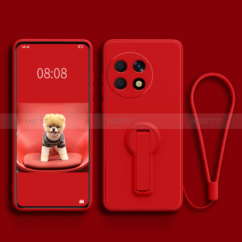 Coque Ultra Fine Silicone Souple Housse Etui avec Support pour OnePlus Ace 2 5G Rouge Plus