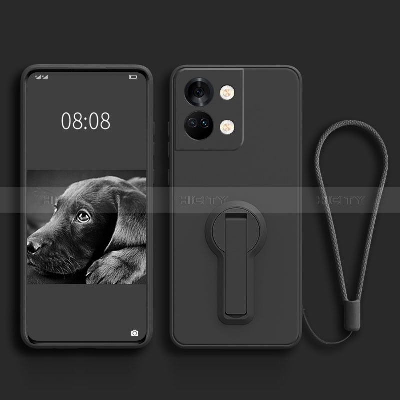 Coque Ultra Fine Silicone Souple Housse Etui avec Support pour OnePlus Ace 2V 5G Noir Plus