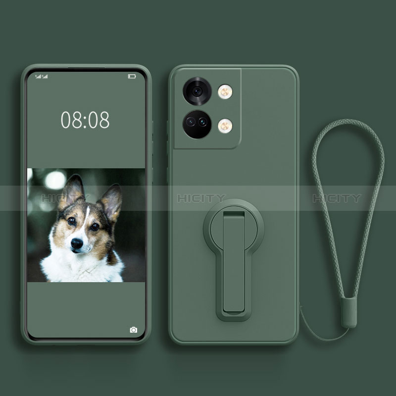 Coque Ultra Fine Silicone Souple Housse Etui avec Support pour OnePlus Nord 3 5G Vert Nuit Plus