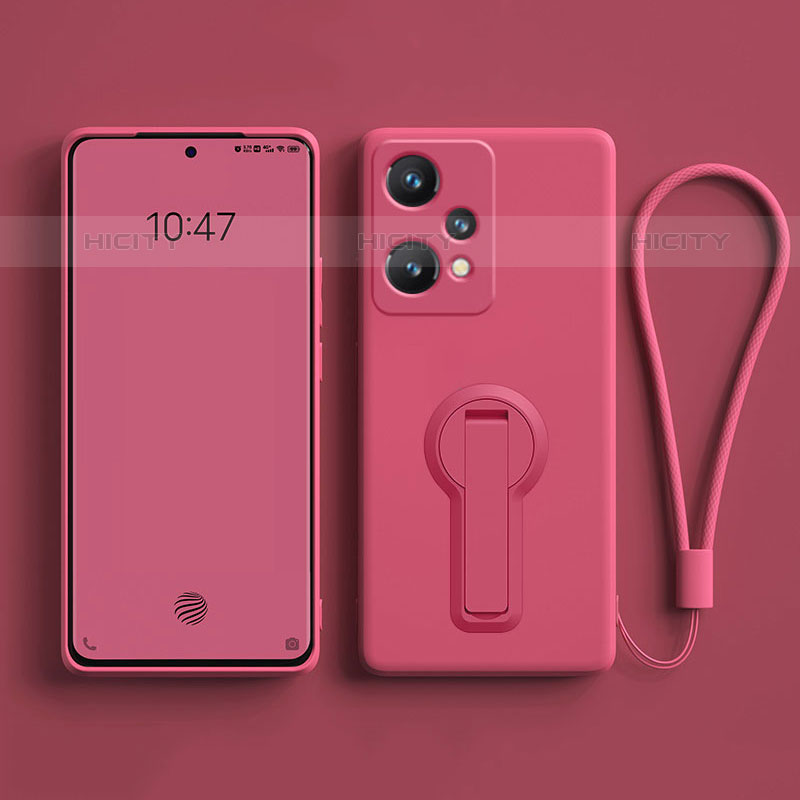 Coque Ultra Fine Silicone Souple Housse Etui avec Support pour OnePlus Nord CE 2 Lite 5G Rose Rouge Plus