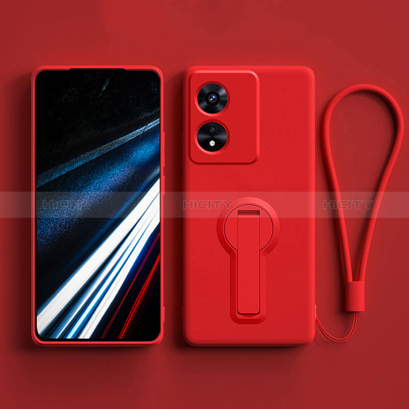 Coque Ultra Fine Silicone Souple Housse Etui avec Support pour Oppo A78 4G Rouge Plus