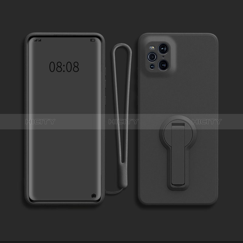 Coque Ultra Fine Silicone Souple Housse Etui avec Support pour Oppo Find X3 5G Plus