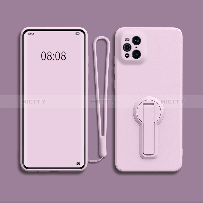 Coque Ultra Fine Silicone Souple Housse Etui avec Support pour Oppo Find X3 5G Plus