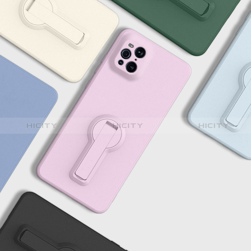 Coque Ultra Fine Silicone Souple Housse Etui avec Support pour Oppo Find X3 5G Plus