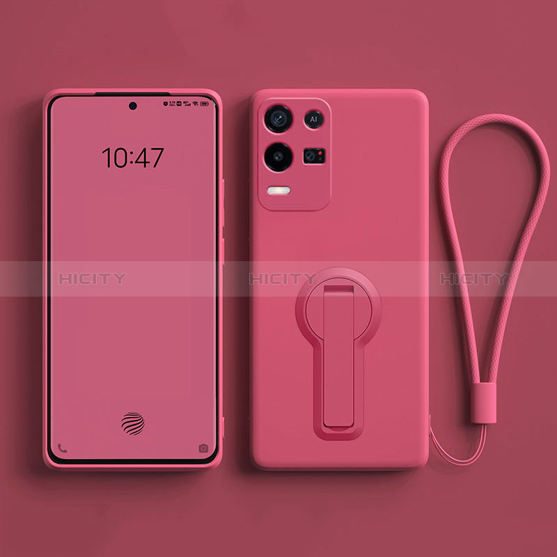 Coque Ultra Fine Silicone Souple Housse Etui avec Support pour Oppo K9X 5G Rose Rouge Plus