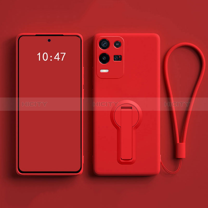 Coque Ultra Fine Silicone Souple Housse Etui avec Support pour Oppo K9X 5G Rouge Plus