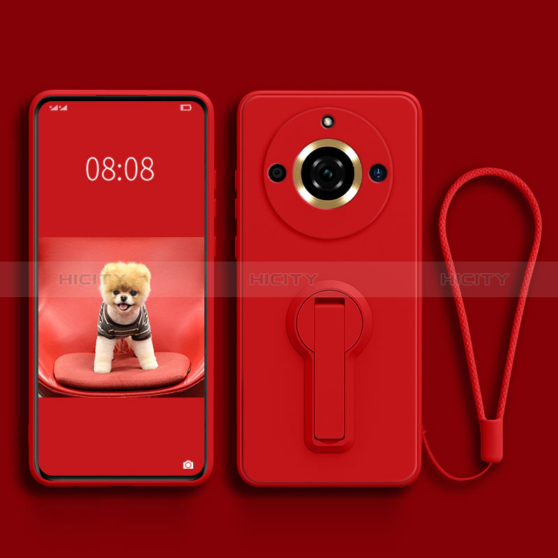 Coque Ultra Fine Silicone Souple Housse Etui avec Support pour Realme 11 Pro+ Plus 5G Rouge Plus