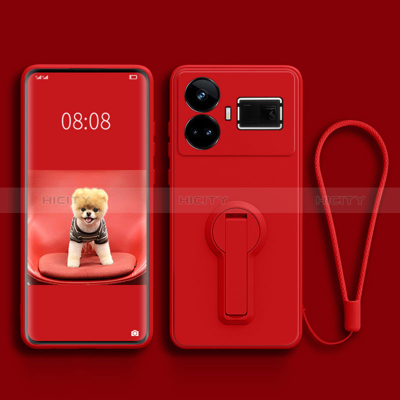 Coque Ultra Fine Silicone Souple Housse Etui avec Support pour Realme GT Neo5 240W 5G Rouge Plus