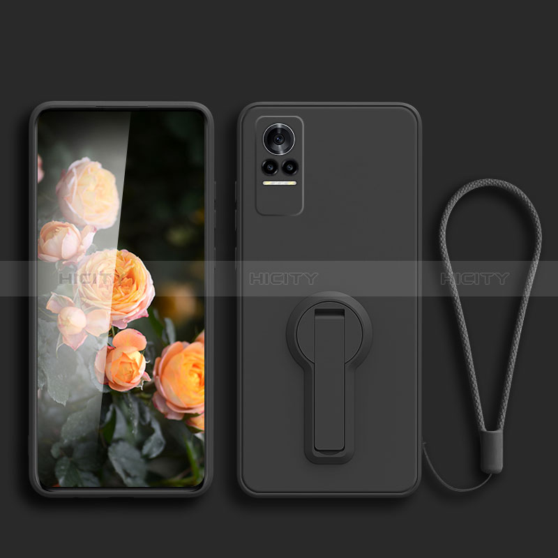 Coque Ultra Fine Silicone Souple Housse Etui avec Support pour Xiaomi Civi 1S 5G Noir Plus