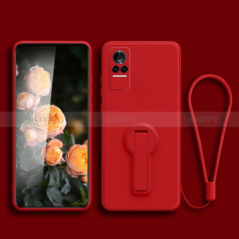 Coque Ultra Fine Silicone Souple Housse Etui avec Support pour Xiaomi Civi 1S 5G Rouge Plus