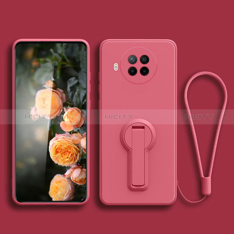 Coque Ultra Fine Silicone Souple Housse Etui avec Support pour Xiaomi Mi 10i 5G Rose Rouge Plus