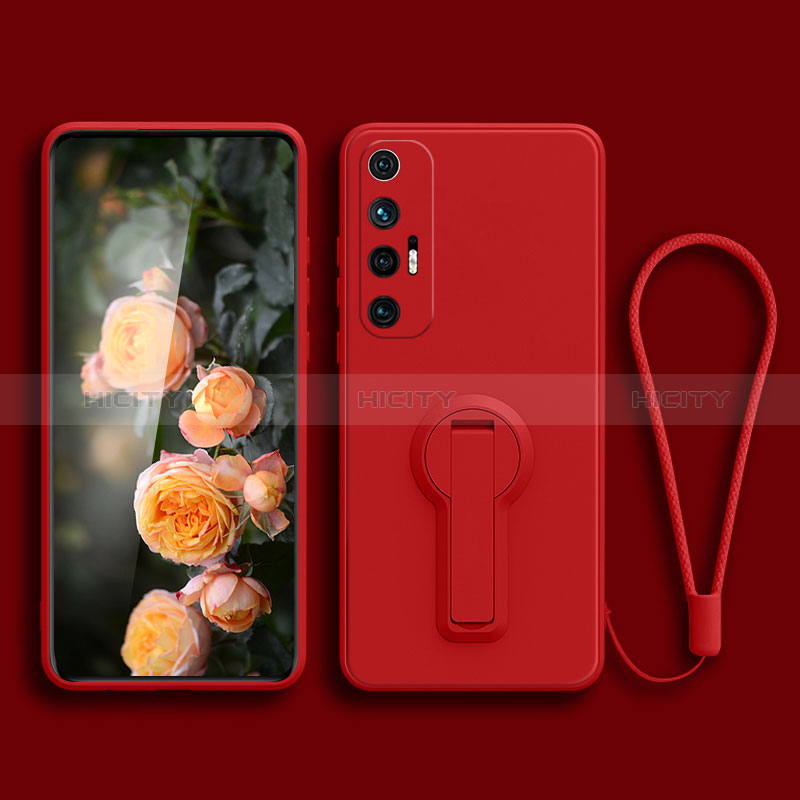 Coque Ultra Fine Silicone Souple Housse Etui avec Support pour Xiaomi Mi 10S 5G Rouge Plus