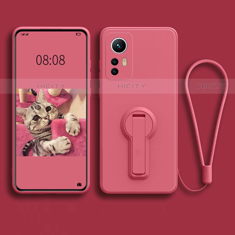 Coque Ultra Fine Silicone Souple Housse Etui avec Support pour Xiaomi Mi 12 Pro 5G Or Rose Plus