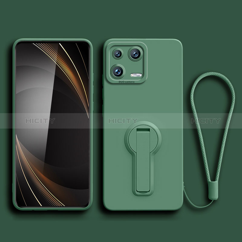 Coque Ultra Fine Silicone Souple Housse Etui avec Support pour Xiaomi Mi 13 Pro 5G Vert Nuit Plus