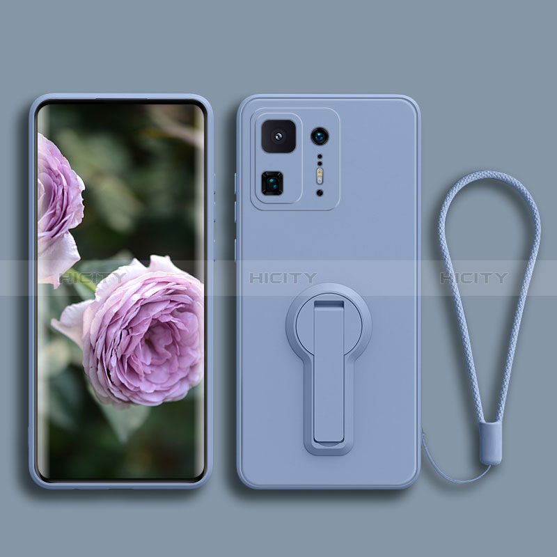 Coque Ultra Fine Silicone Souple Housse Etui avec Support pour Xiaomi Mi Mix 4 5G Gris Lavende Plus