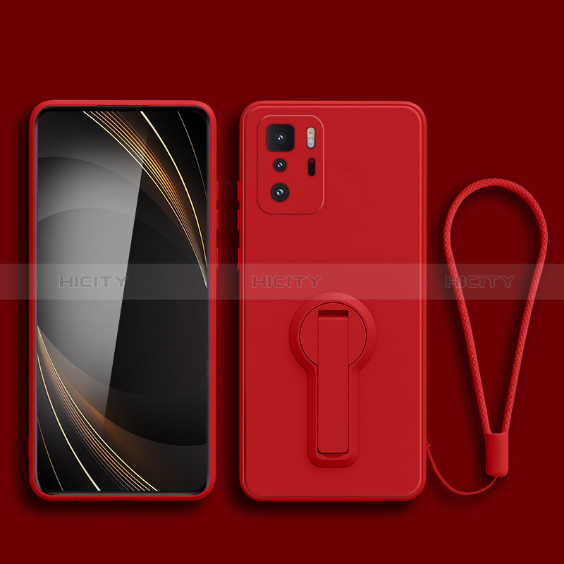 Coque Ultra Fine Silicone Souple Housse Etui avec Support pour Xiaomi Poco X3 GT 5G Rouge Plus