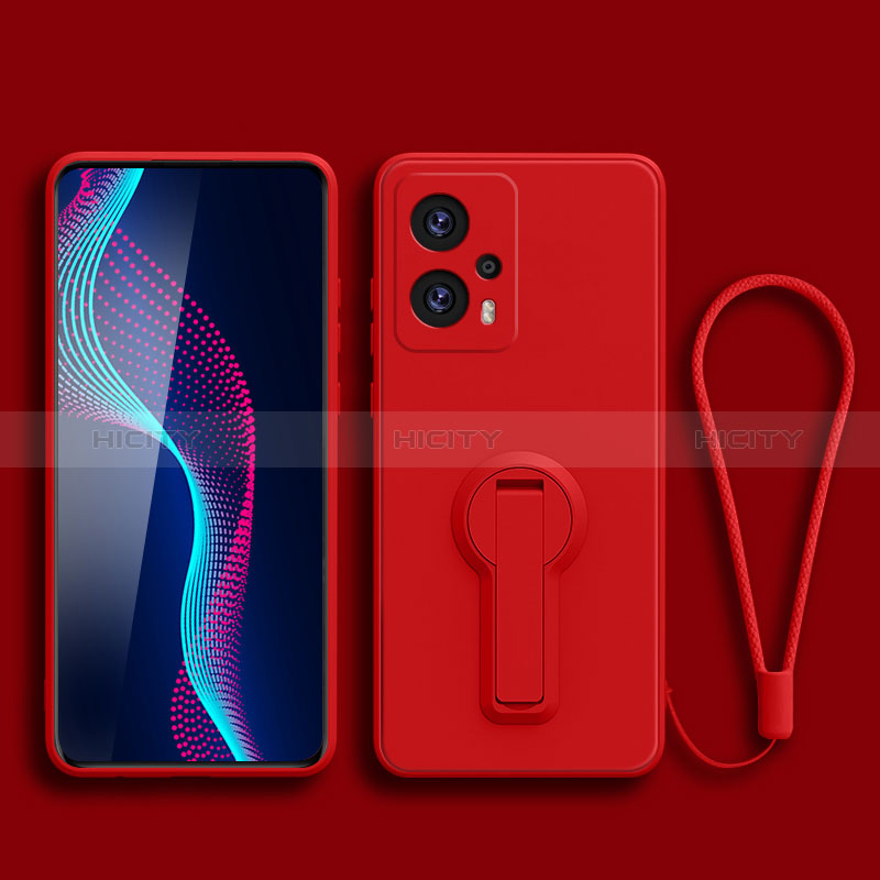 Coque Ultra Fine Silicone Souple Housse Etui avec Support pour Xiaomi Poco X4 GT 5G Rouge Plus