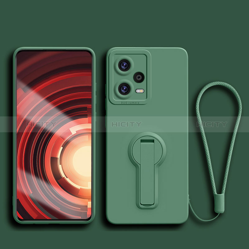 Coque Ultra Fine Silicone Souple Housse Etui avec Support pour Xiaomi Poco X5 5G Vert Nuit Plus