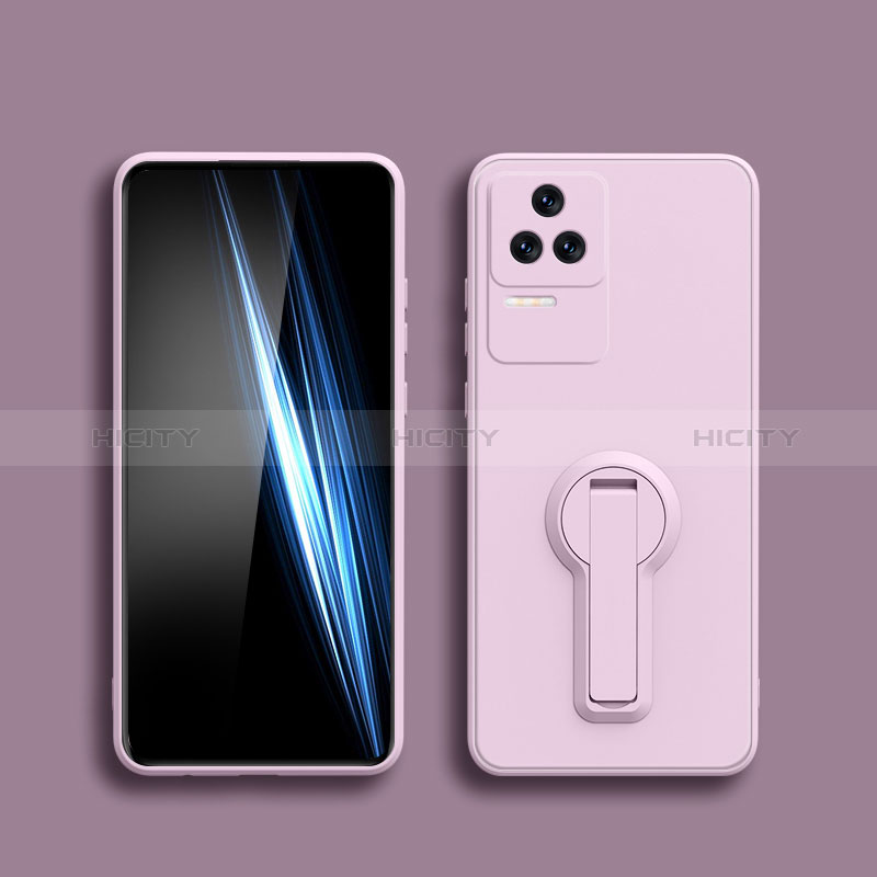 Coque Ultra Fine Silicone Souple Housse Etui avec Support pour Xiaomi Redmi K40S 5G Violet Clair Plus