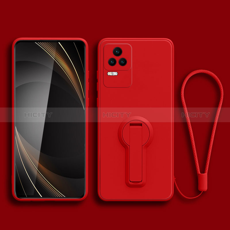 Coque Ultra Fine Silicone Souple Housse Etui avec Support pour Xiaomi Redmi K50 5G Rouge Plus