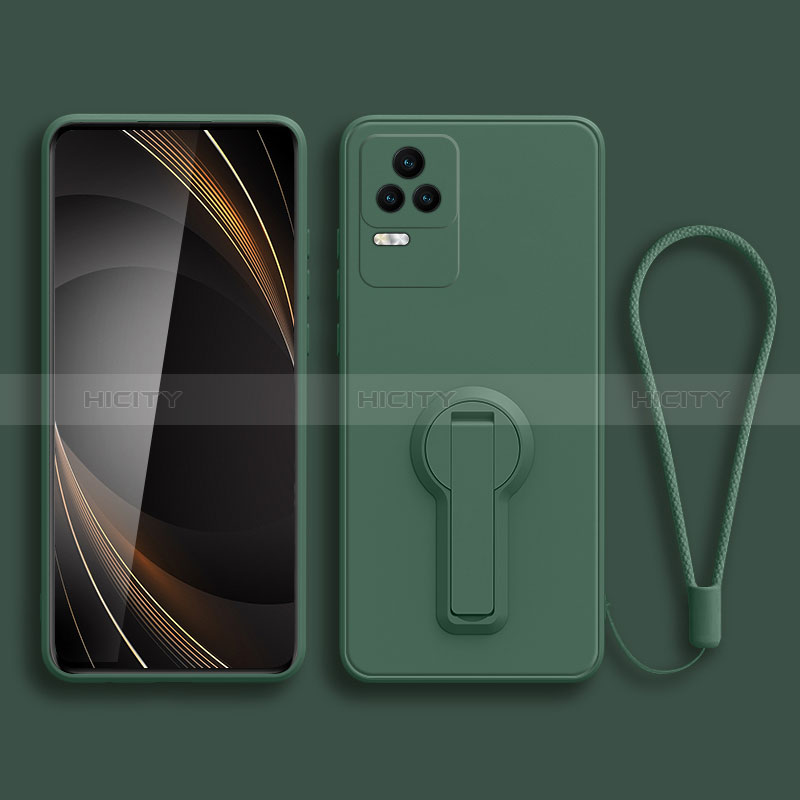 Coque Ultra Fine Silicone Souple Housse Etui avec Support pour Xiaomi Redmi K50 5G Vert Nuit Plus