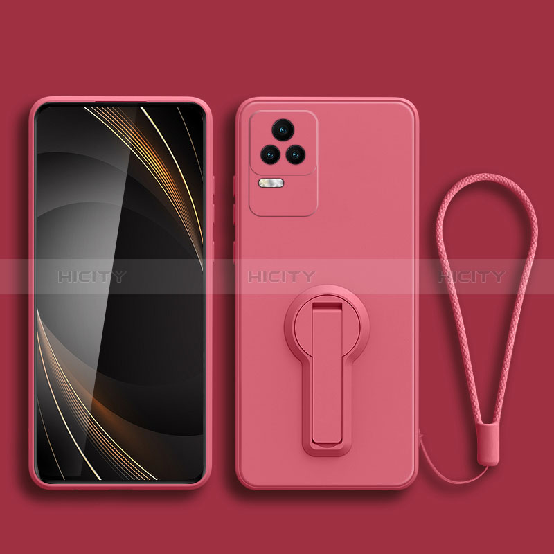 Coque Ultra Fine Silicone Souple Housse Etui avec Support pour Xiaomi Redmi K50 Pro 5G Rose Rouge Plus