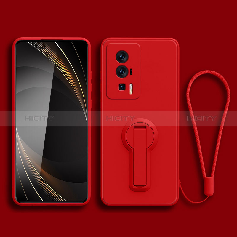 Coque Ultra Fine Silicone Souple Housse Etui avec Support pour Xiaomi Redmi K60 Pro 5G Rouge Plus