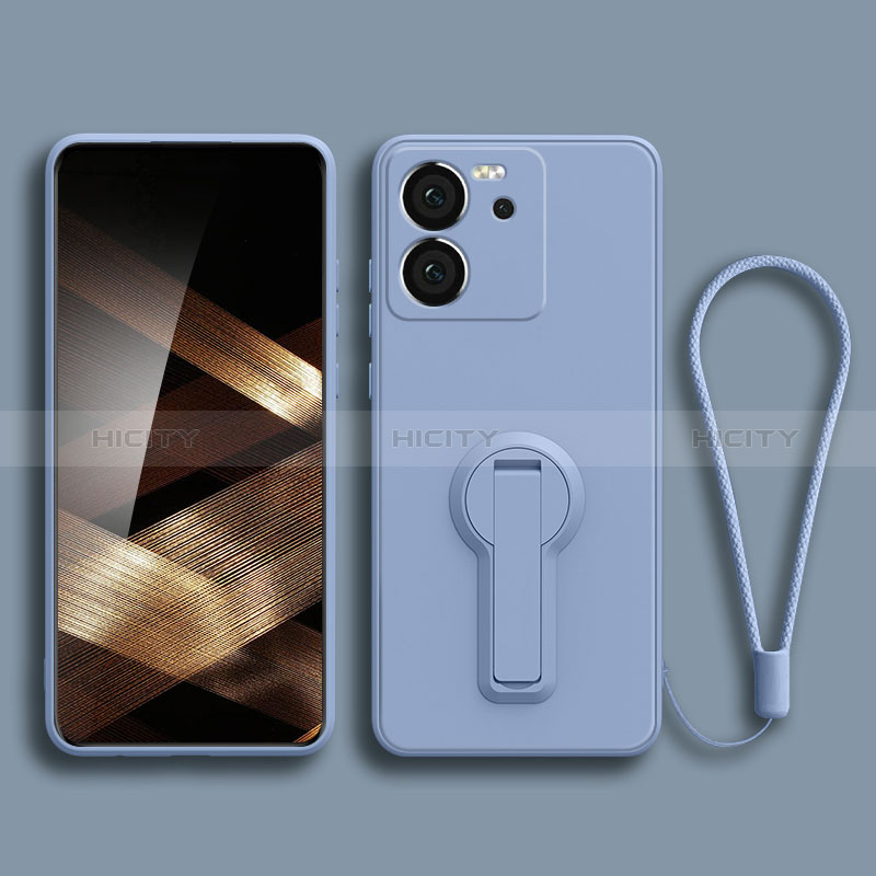 Coque Ultra Fine Silicone Souple Housse Etui avec Support pour Xiaomi Redmi K60 Ultra 5G Gris Lavende Plus