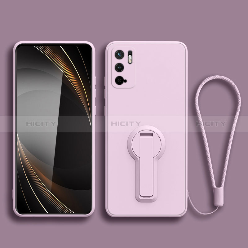 Coque Ultra Fine Silicone Souple Housse Etui avec Support pour Xiaomi Redmi Note 10T 5G Violet Clair Plus