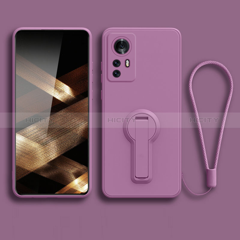 Coque Ultra Fine Silicone Souple Housse Etui avec Support pour Xiaomi Redmi Note 12S Violet Plus