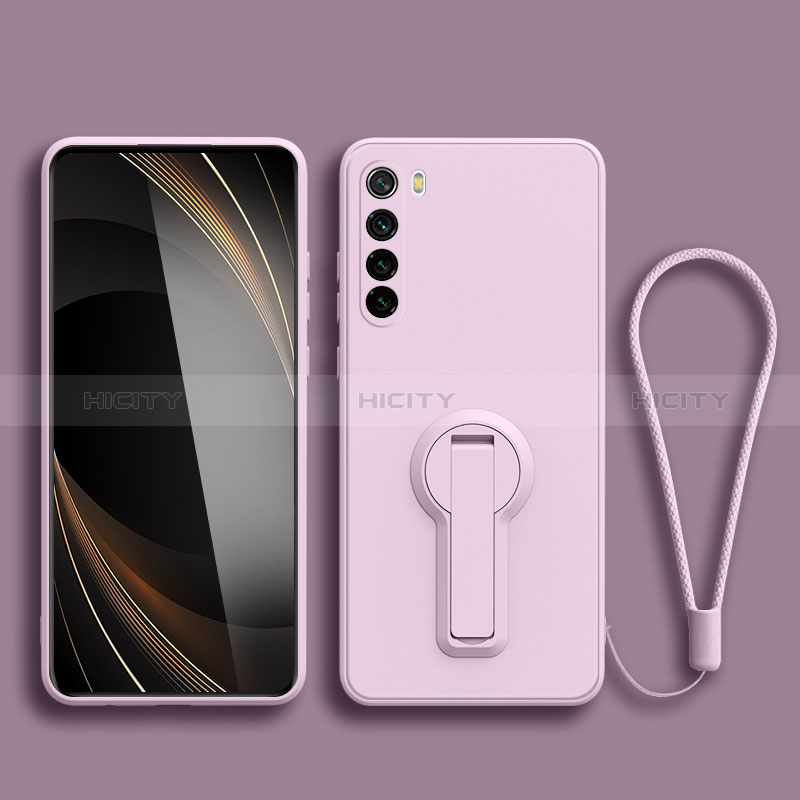 Coque Ultra Fine Silicone Souple Housse Etui avec Support pour Xiaomi Redmi Note 8 (2021) Violet Clair Plus