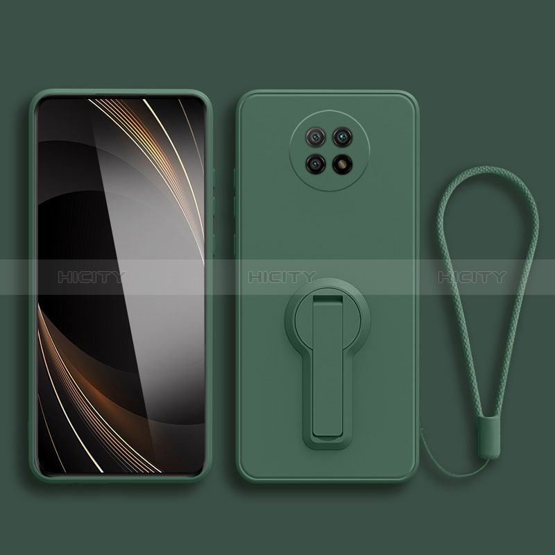 Coque Ultra Fine Silicone Souple Housse Etui avec Support pour Xiaomi Redmi Note 9 5G Vert Nuit Plus