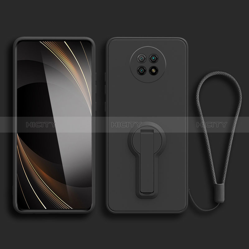 Coque Ultra Fine Silicone Souple Housse Etui avec Support pour Xiaomi Redmi Note 9T 5G Noir Plus