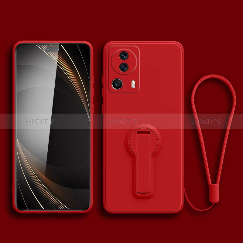 Coque Ultra Fine Silicone Souple Housse Etui avec Support S01 pour Xiaomi Civi 2 5G Rouge Plus