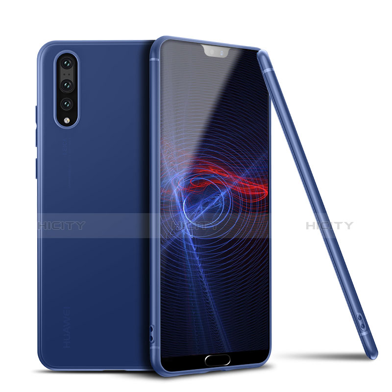 Coque Ultra Fine Silicone Souple Housse Etui S01 pour Huawei P20 Pro Bleu Plus