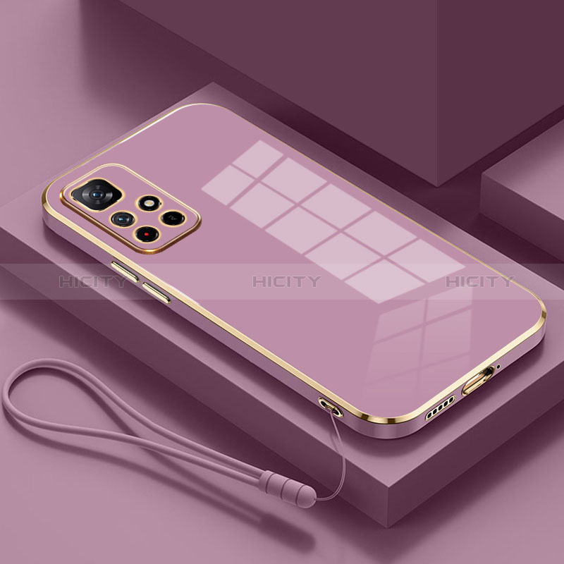 Coque Ultra Fine Silicone Souple Housse Etui S01 pour Xiaomi Redmi Note 11 5G Violet Plus