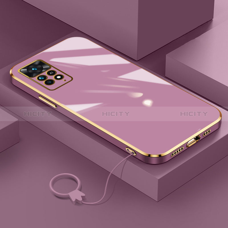 Coque Ultra Fine Silicone Souple Housse Etui S01 pour Xiaomi Redmi Note 11 Pro 4G Violet Plus