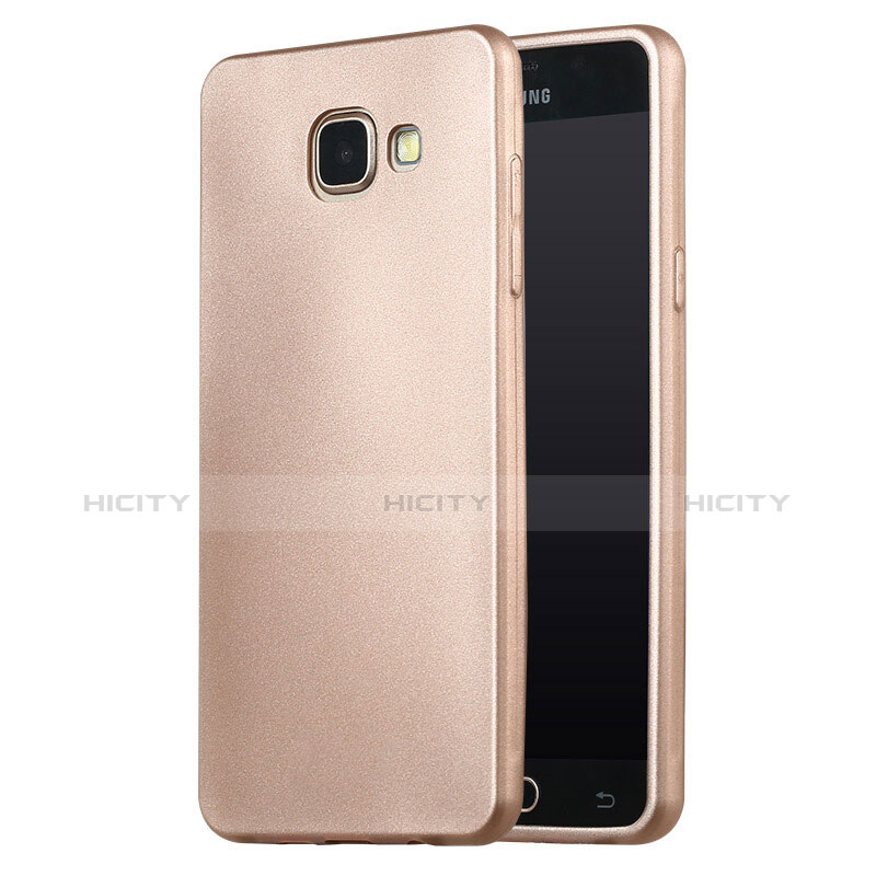 Coque Ultra Fine Silicone Souple Housse Etui S02 pour Samsung Galaxy A5 (2016) SM-A510F Or Plus