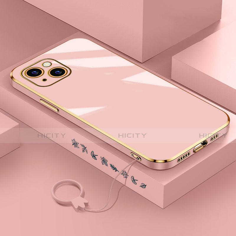 Coque Ultra Fine Silicone Souple Housse Etui S03 pour Apple iPhone 13 Or Rose Plus