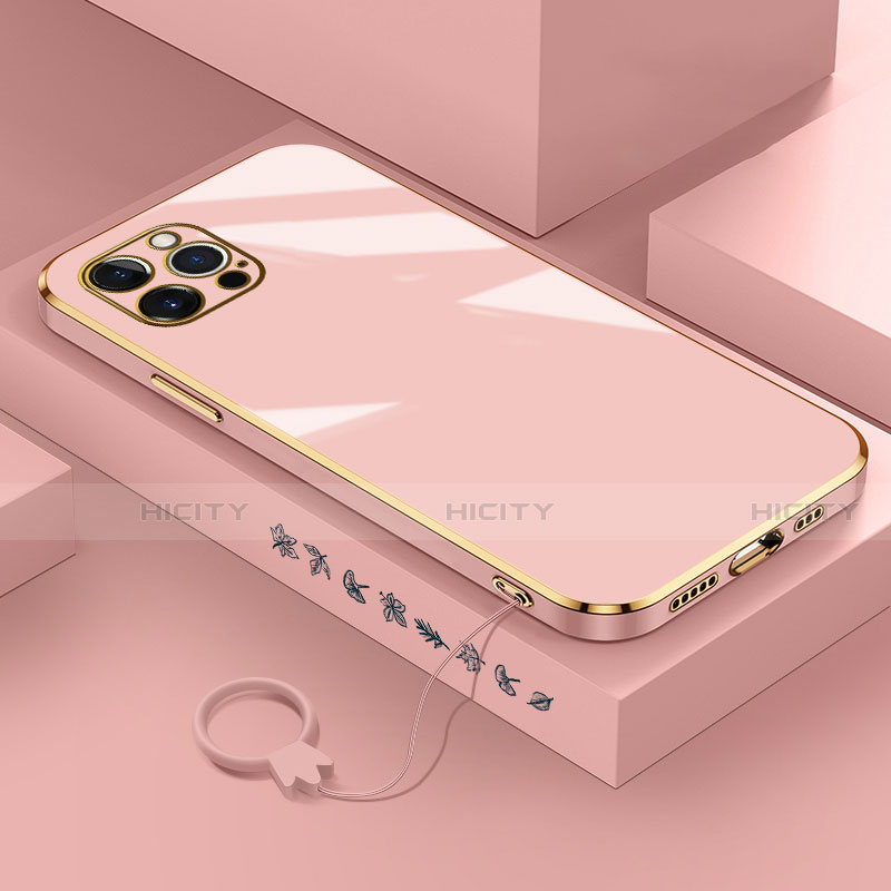 Coque Silicone Pour iPhone 15 Pro Max Couleur Rose Avec Anneau