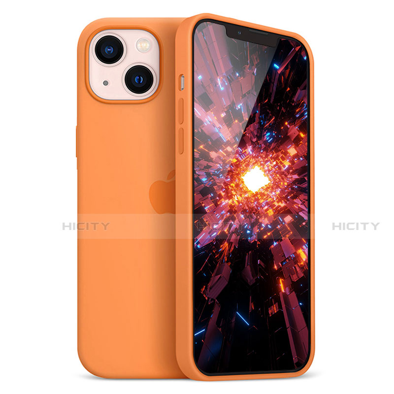 Coque Ultra Fine Silicone Souple Housse Etui S05 pour Apple iPhone 14 Orange Plus