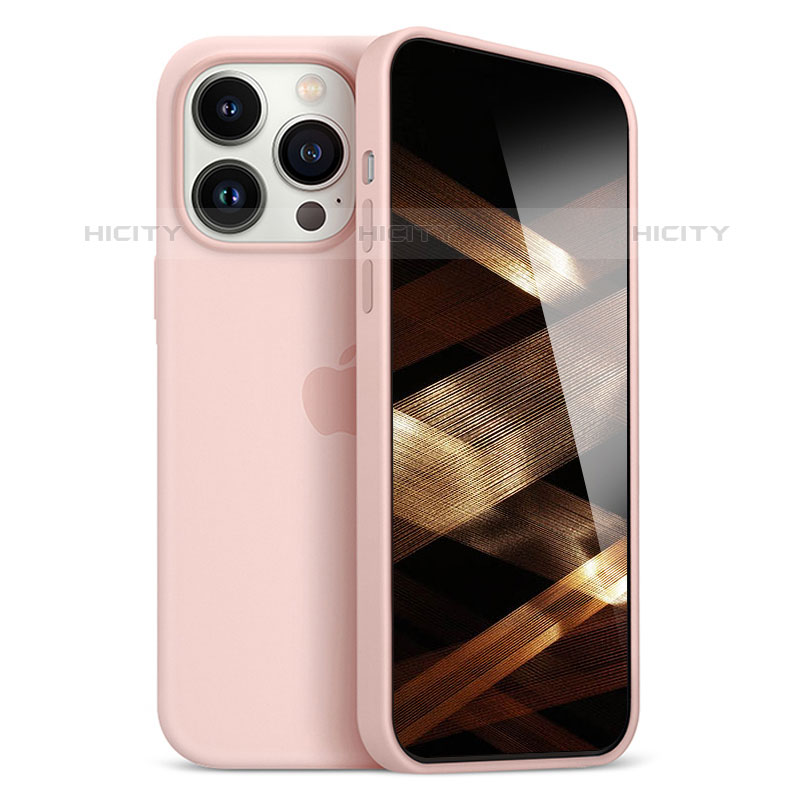 Coque Ultra Fine Silicone Souple Housse Etui S05 pour Apple iPhone 15 Pro Max Or Rose Plus