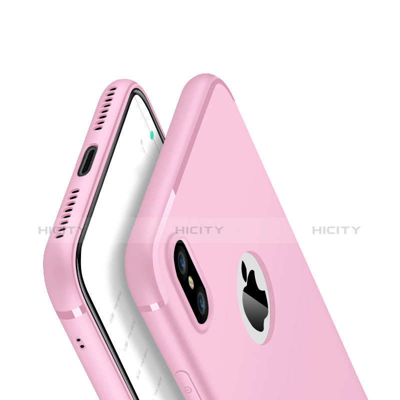 Coque Ultra Fine Silicone Souple Housse Etui V01 pour Apple iPhone X Rose Plus