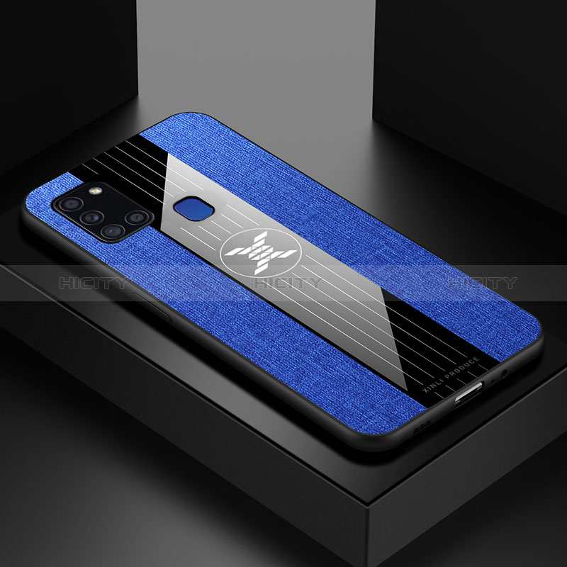 Coque Ultra Fine Silicone Souple Housse Etui X01L pour Samsung Galaxy A21s Bleu Plus