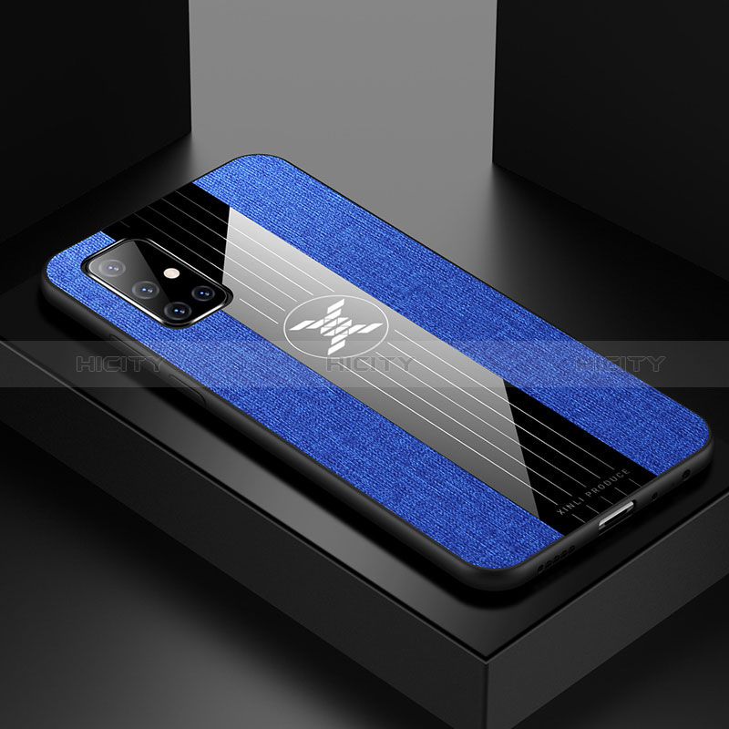 Coque Ultra Fine Silicone Souple Housse Etui X01L pour Samsung Galaxy A71 4G A715 Bleu Plus