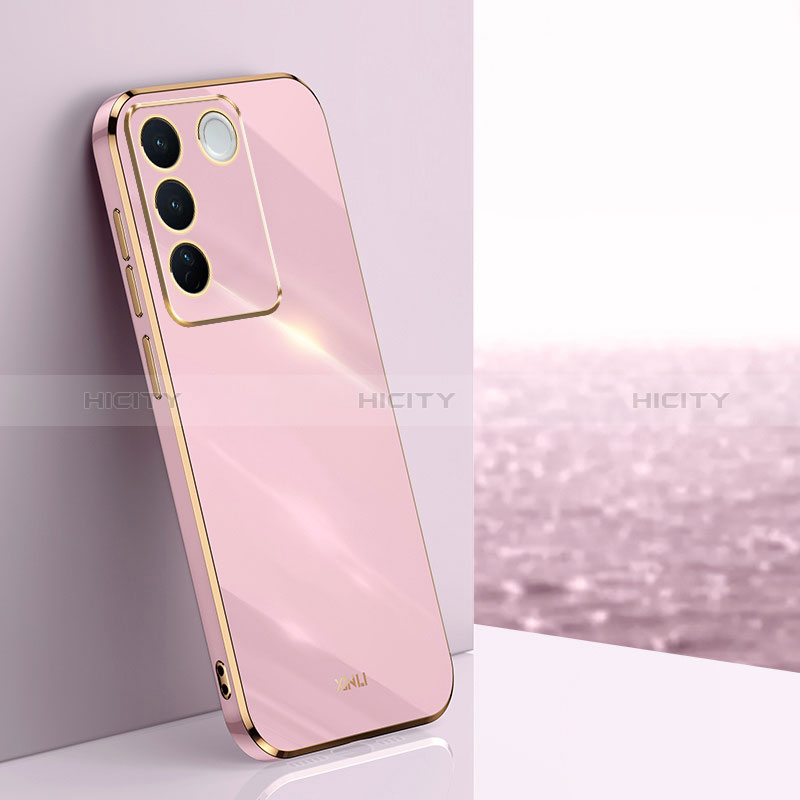 Coque Ultra Fine Silicone Souple Housse Etui XL1 pour Vivo V27 Pro 5G Rose Plus