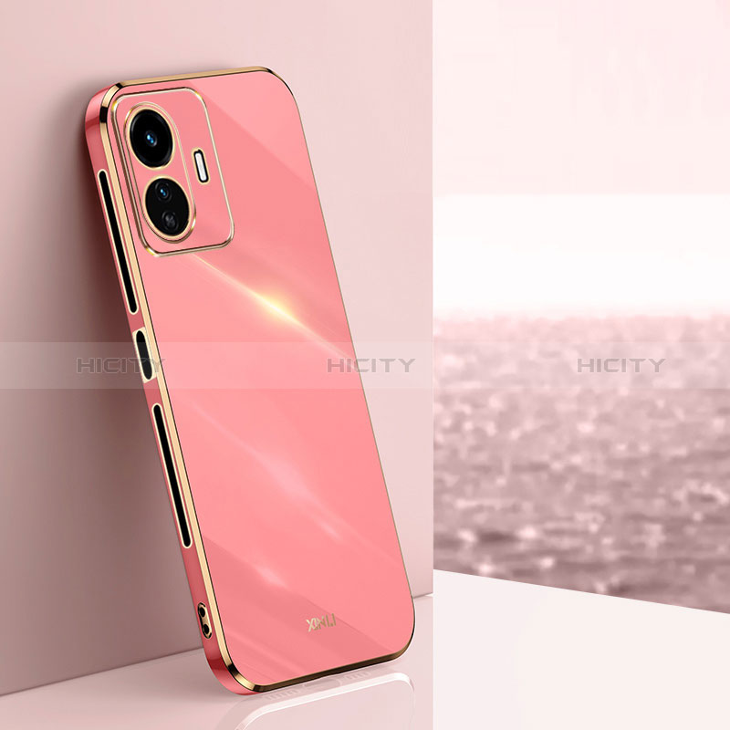 Coque Ultra Fine Silicone Souple Housse Etui XL1 pour Vivo Y77e 5G Rose Rouge Plus