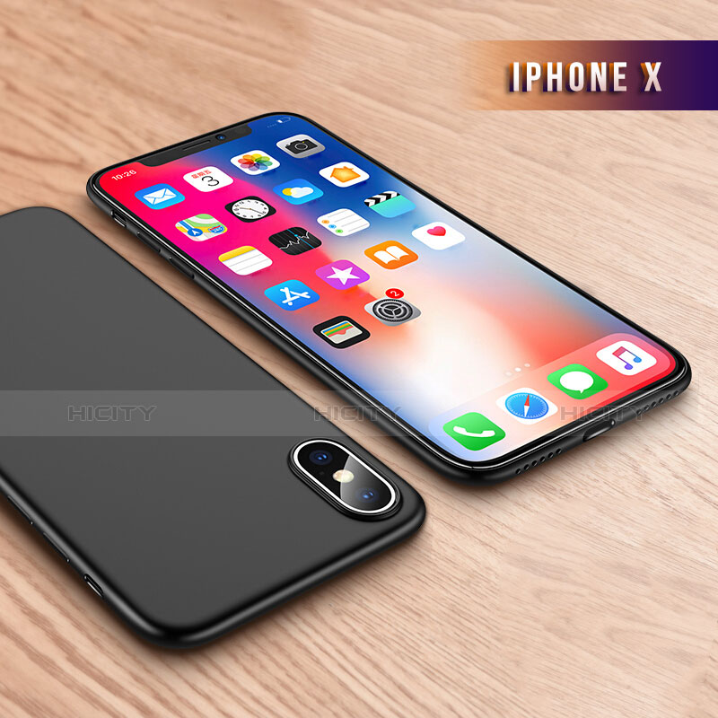 Coque Ultra Fine Silicone Souple Q01 pour Apple iPhone X Noir Plus