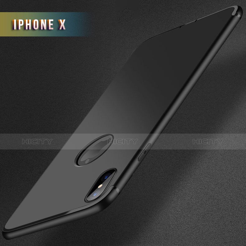 Coque Ultra Fine Silicone Souple S04 pour Apple iPhone X Noir Plus